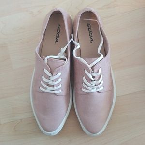 Brand New! Faux Suede Blush Sneakers